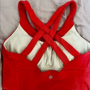 Red lululemon tank top size 6